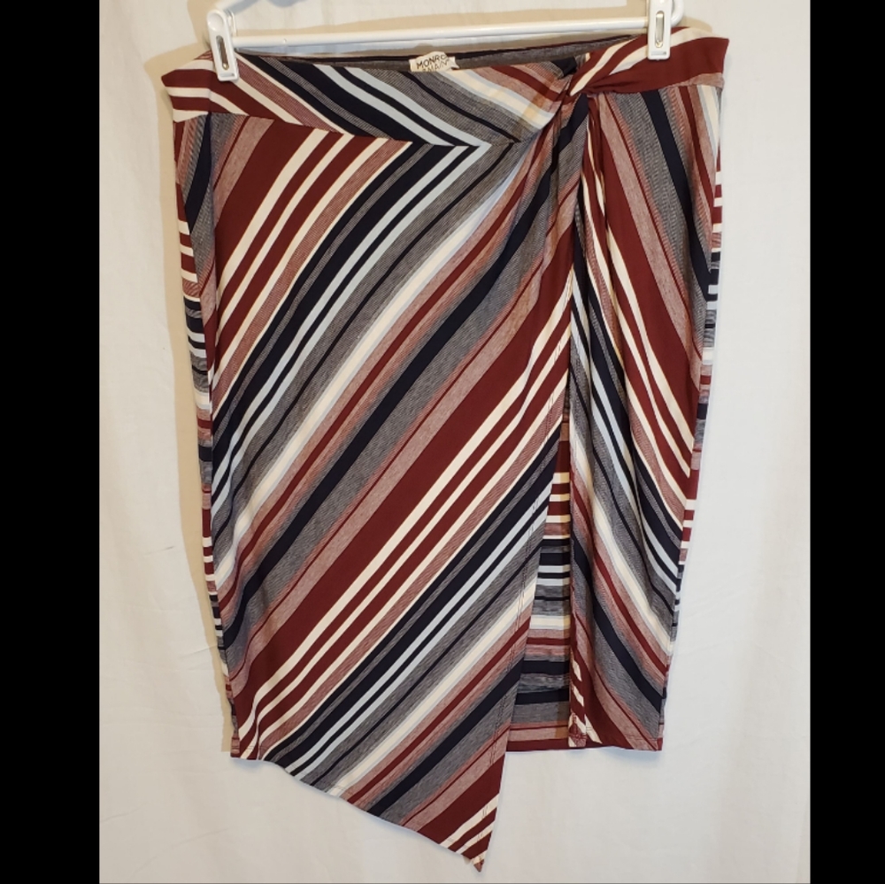 Monroe & Main Womens Striped Skirt Size 1x